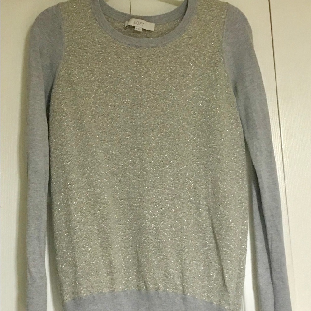 Loft gold and grey sweater